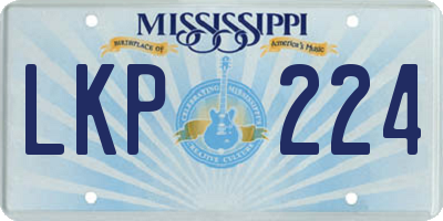 MS license plate LKP224