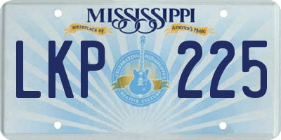 MS license plate LKP225