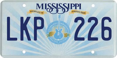 MS license plate LKP226