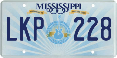 MS license plate LKP228
