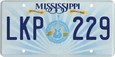 MS license plate LKP229