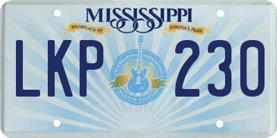 MS license plate LKP230