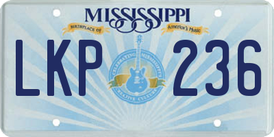 MS license plate LKP236