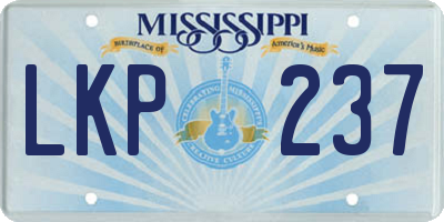 MS license plate LKP237