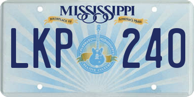 MS license plate LKP240