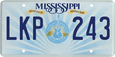 MS license plate LKP243