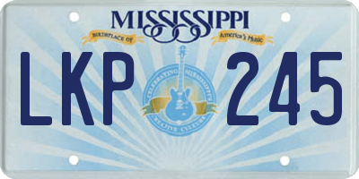 MS license plate LKP245