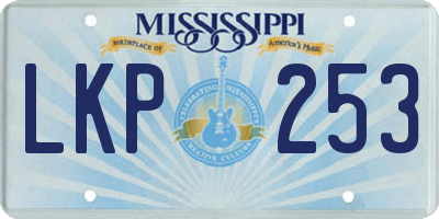 MS license plate LKP253