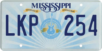 MS license plate LKP254