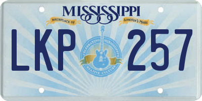 MS license plate LKP257