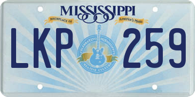 MS license plate LKP259
