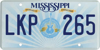 MS license plate LKP265