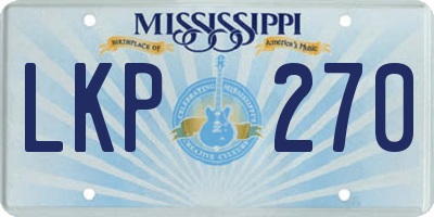 MS license plate LKP270