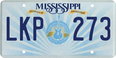 MS license plate LKP273