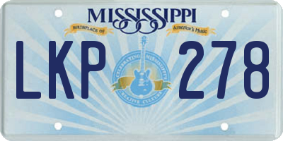 MS license plate LKP278