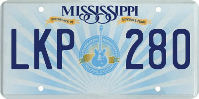 MS license plate LKP280
