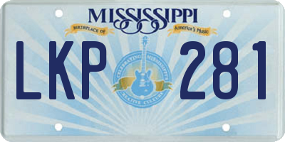 MS license plate LKP281