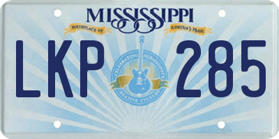 MS license plate LKP285