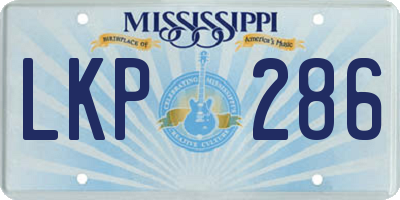 MS license plate LKP286