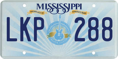 MS license plate LKP288