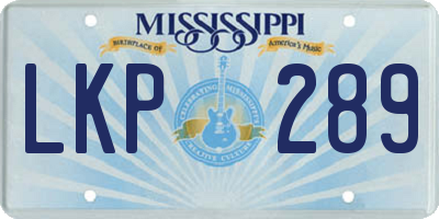 MS license plate LKP289