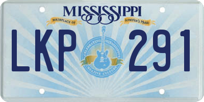 MS license plate LKP291