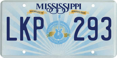 MS license plate LKP293