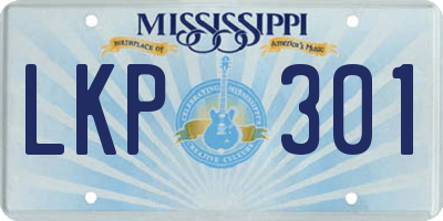 MS license plate LKP301