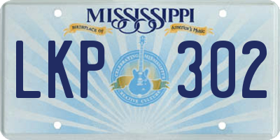 MS license plate LKP302