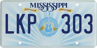MS license plate LKP303