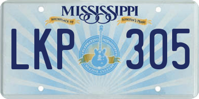 MS license plate LKP305