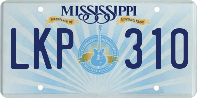 MS license plate LKP310