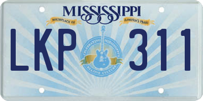 MS license plate LKP311