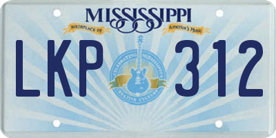 MS license plate LKP312