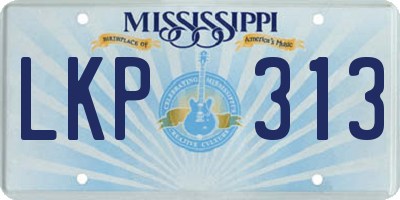 MS license plate LKP313