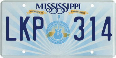 MS license plate LKP314