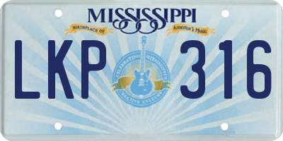 MS license plate LKP316