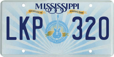 MS license plate LKP320
