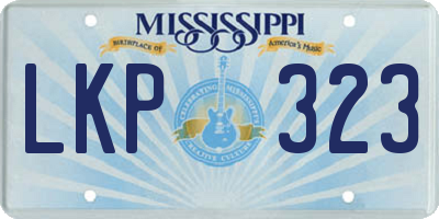 MS license plate LKP323