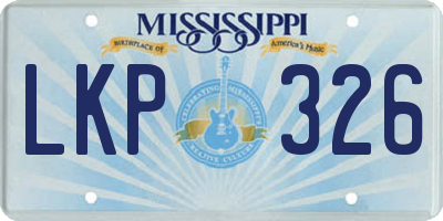 MS license plate LKP326
