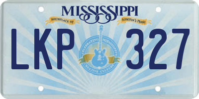 MS license plate LKP327