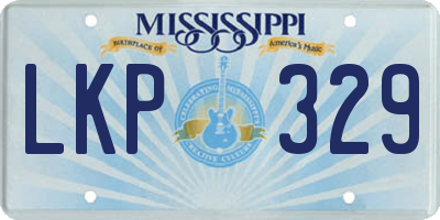MS license plate LKP329