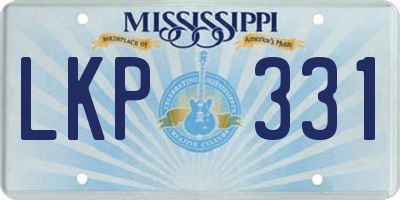 MS license plate LKP331