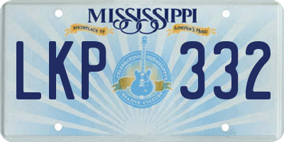 MS license plate LKP332