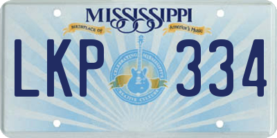 MS license plate LKP334