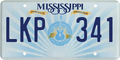 MS license plate LKP341