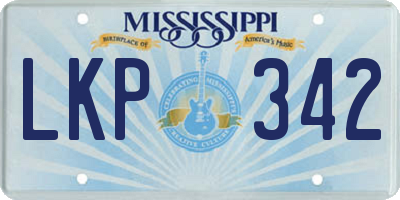 MS license plate LKP342