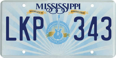 MS license plate LKP343