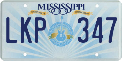 MS license plate LKP347