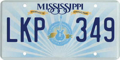 MS license plate LKP349